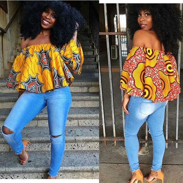 Ankara blouses on jeans on sale